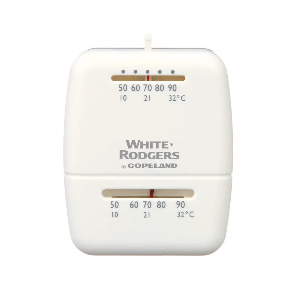 01C20 102S1 – WHITE RODGER Wall Thermostat, Single Stage Snap-Action Low Voltage Heat Only 24 Volt White